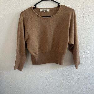 Diane Von Furstenberg Brown Crew Neck Sweater